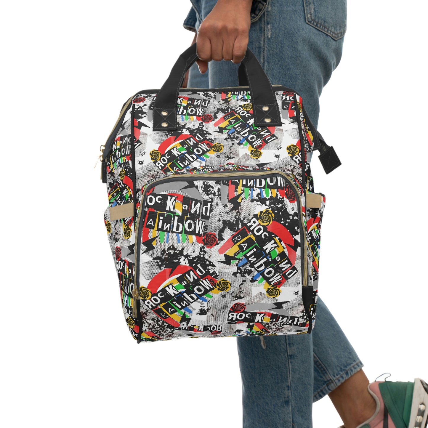 Made to Order - Rock and Rainbow - Multifunctional Diaper Backpack