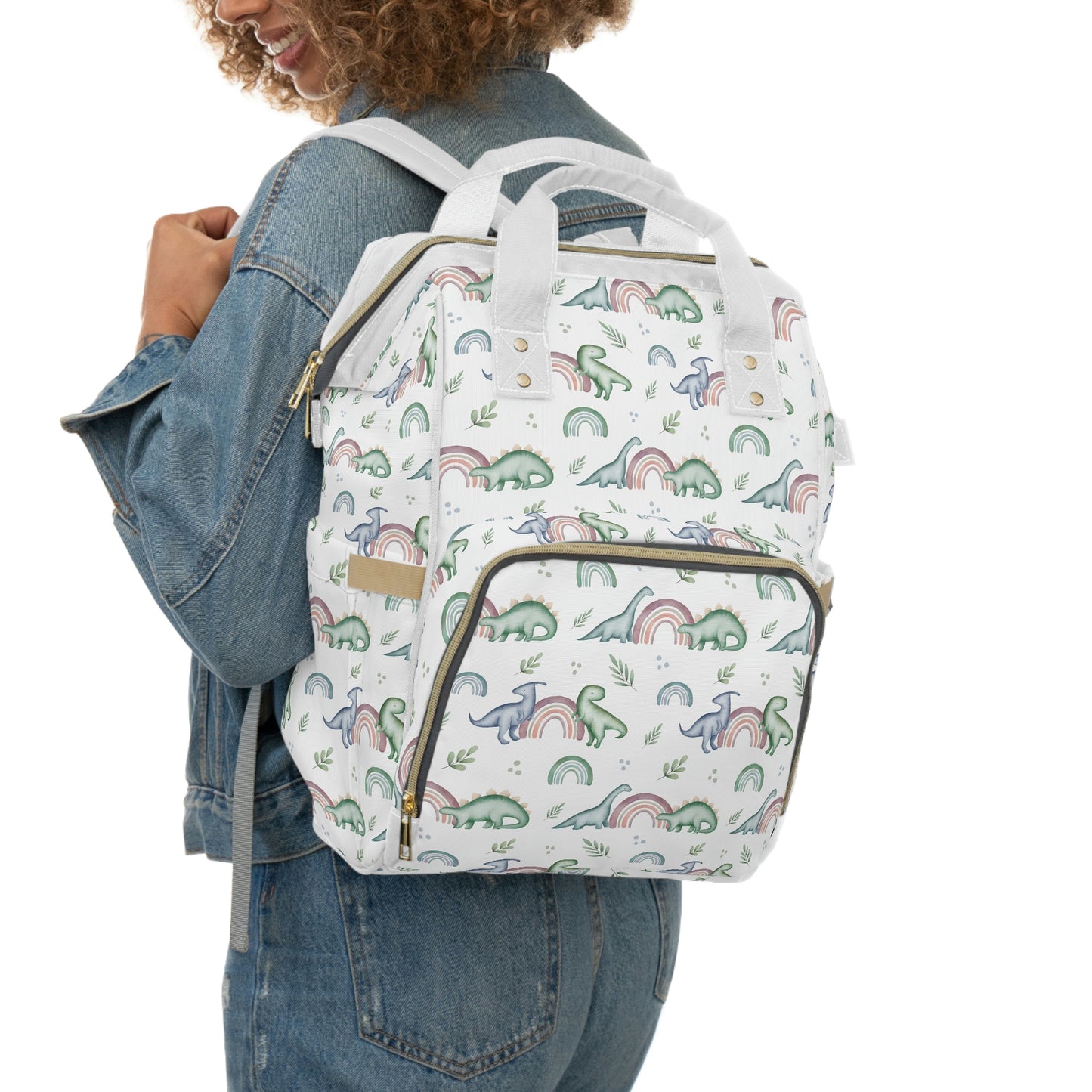 Made to Order - Rainbows and Dinos - Multifunctional Diaper Backpack