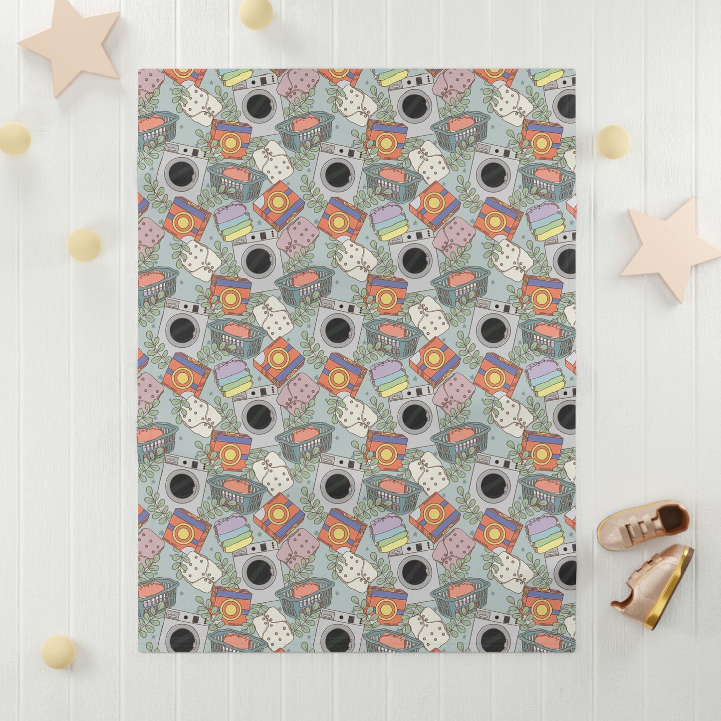 Diaper Laundry Soft Fleece Baby Blanket