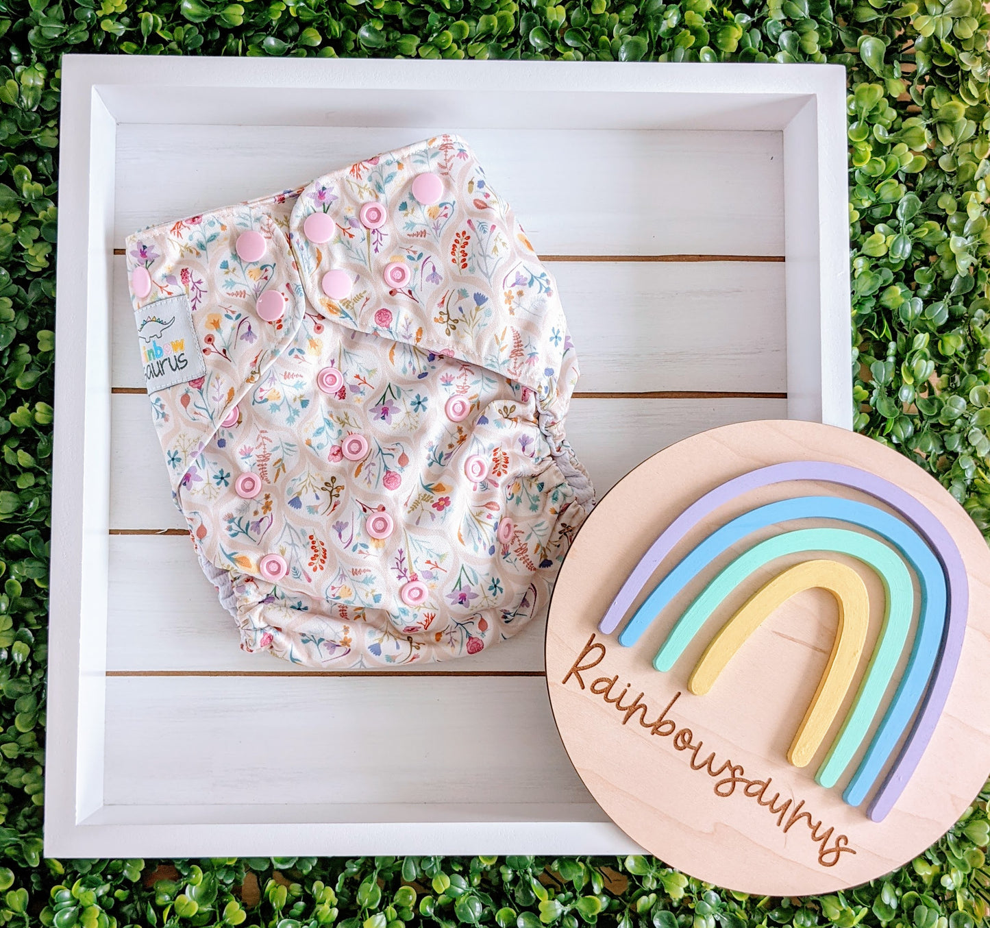 Rainbowsaurus - ECOsaurus Fit - Secret Garden - Floral Tiles