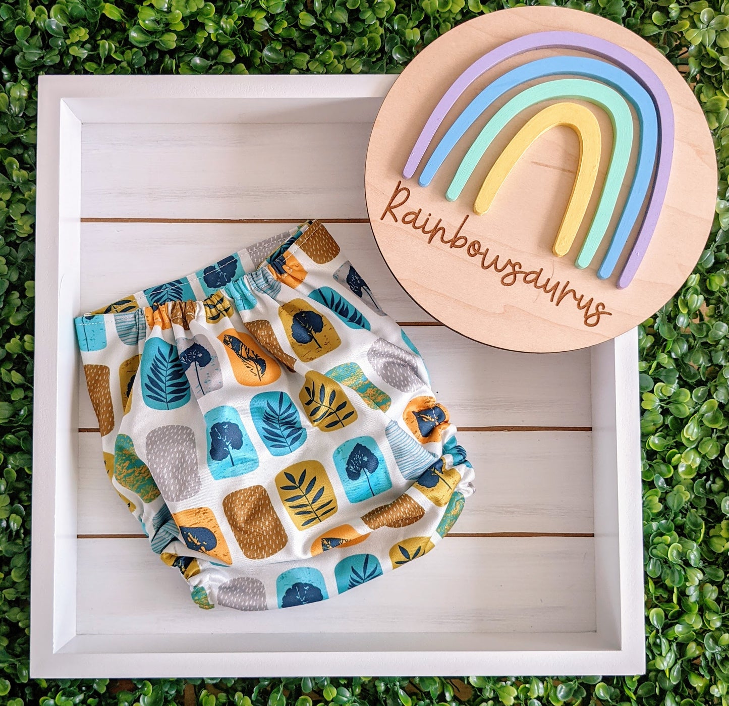 Rainbowsaurus - ECOsaurus Fit - Secret Garden - Leaf Tiles