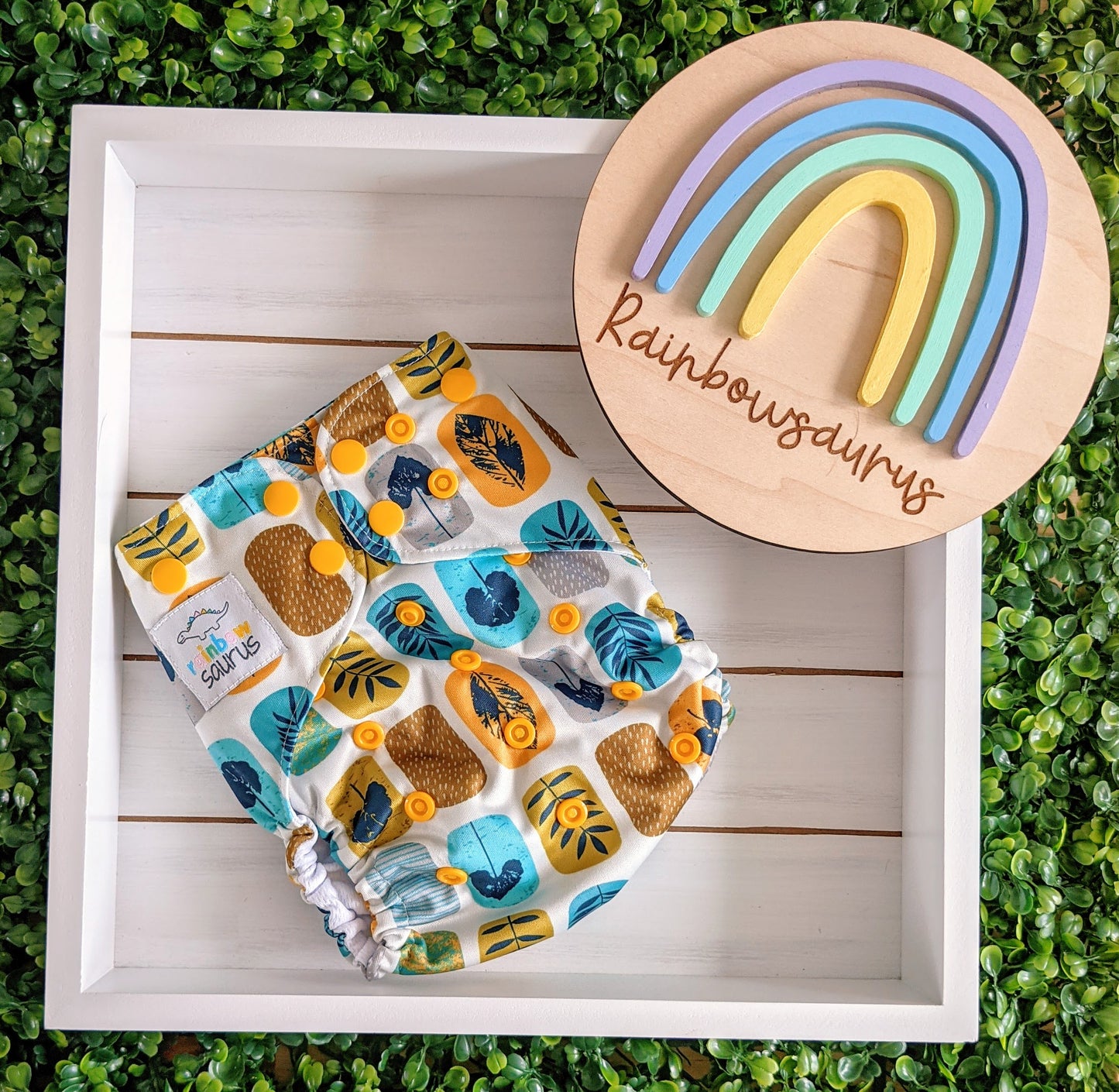 Rainbowsaurus - ECOsaurus Fit - Secret Garden - Leaf Tiles