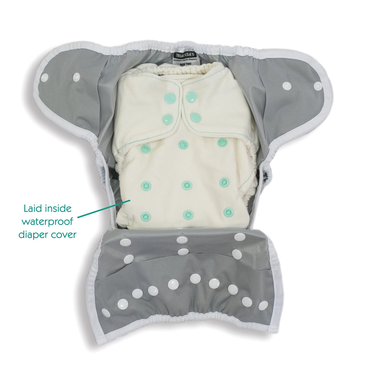 Thirsties Snap Natural One Size Fitted - Fin