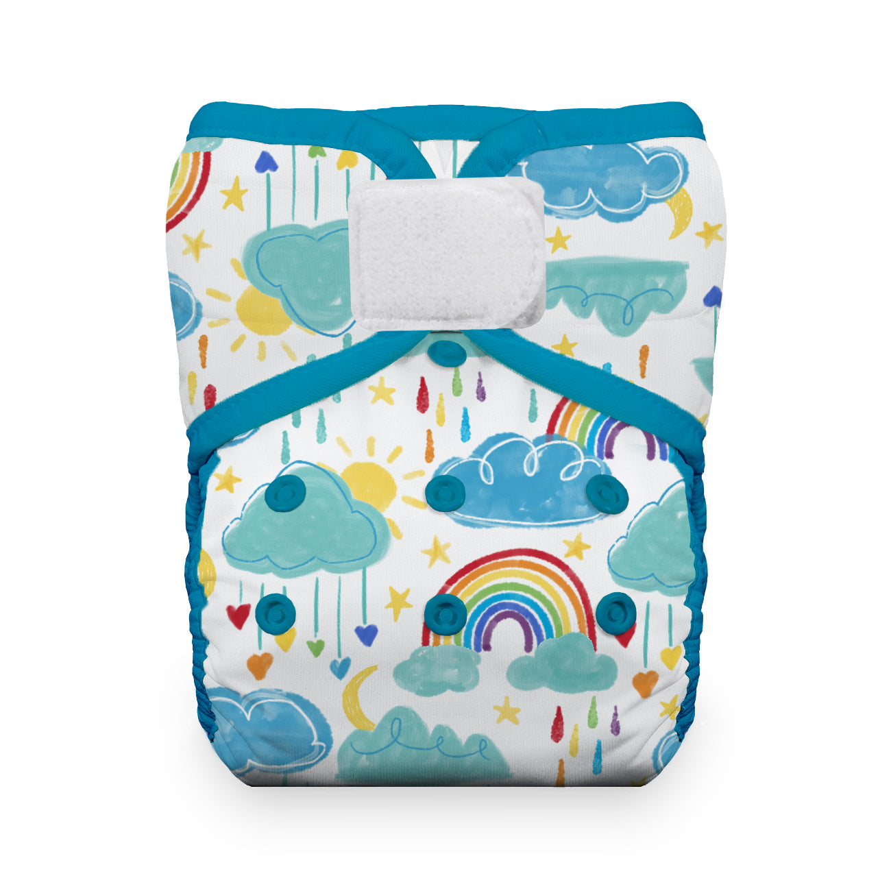 Thirsties Natural One Size Pocket Diaper Hook & Loop - Rainbow