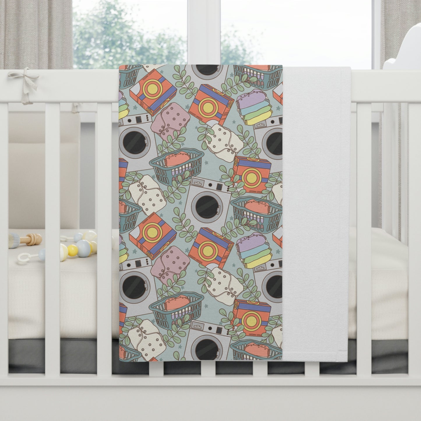 Diaper Laundry Soft Fleece Baby Blanket