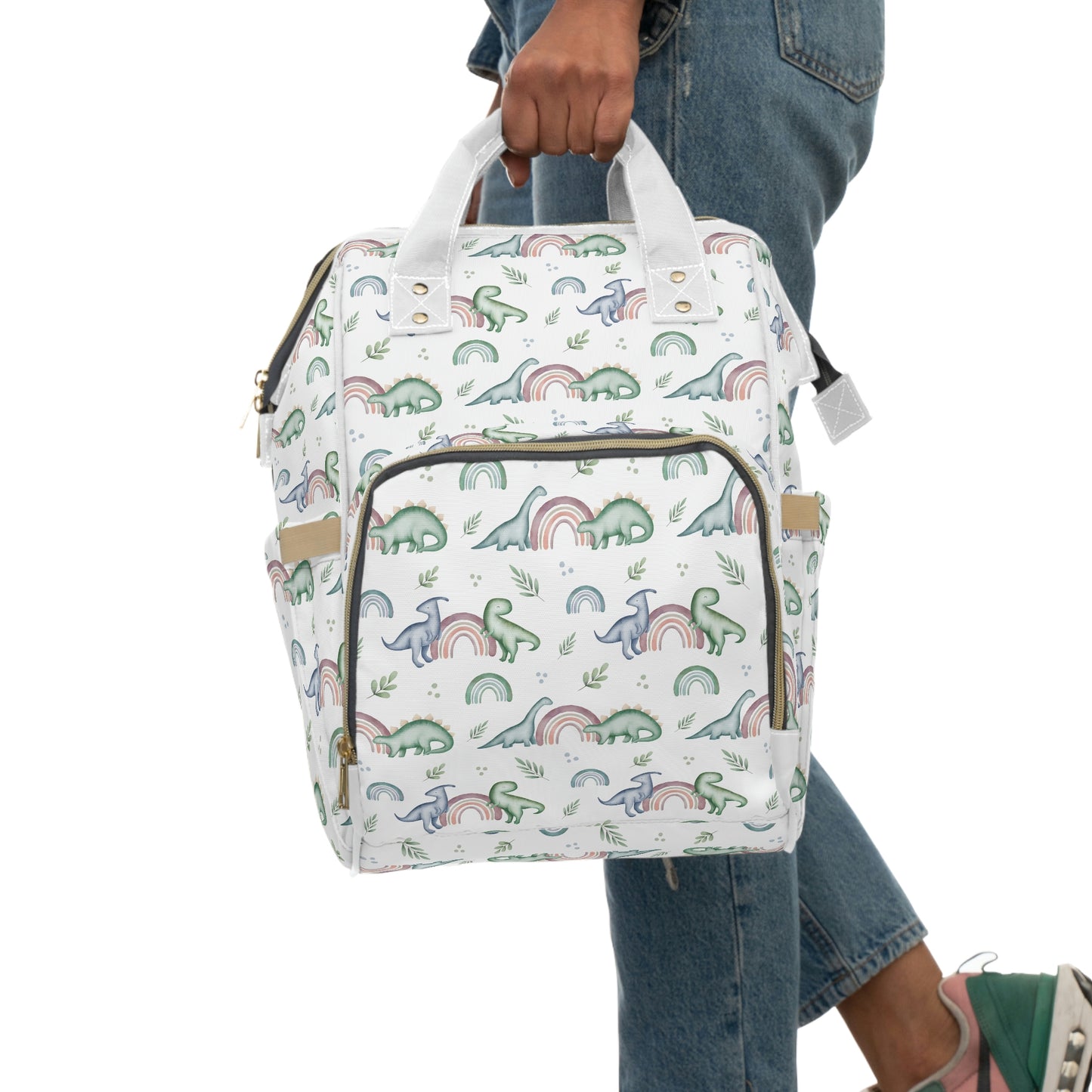 Made to Order - Rainbows and Dinos - Multifunctional Diaper Backpack