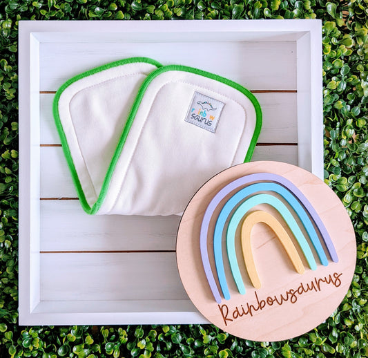 Rainbowsaurus Inserts - Cotton and Bamboo Terry Layers