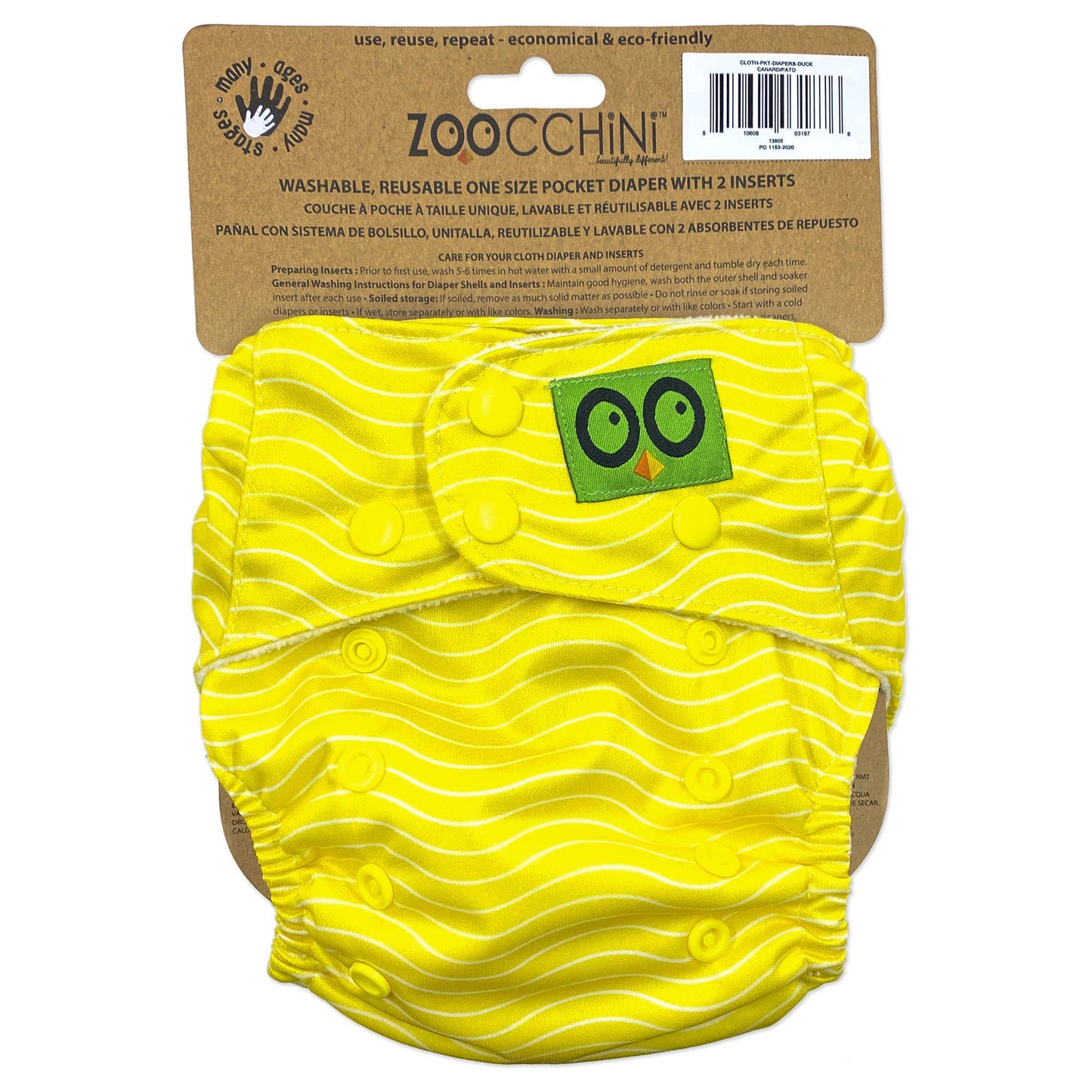 Zoochini Cloth Diaper - Duck