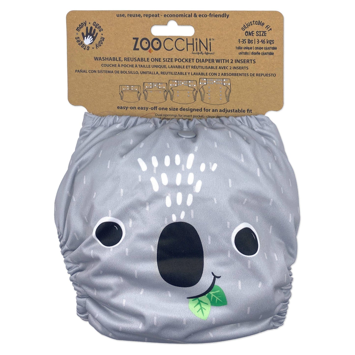 Zoochini Cloth Diaper - Koala